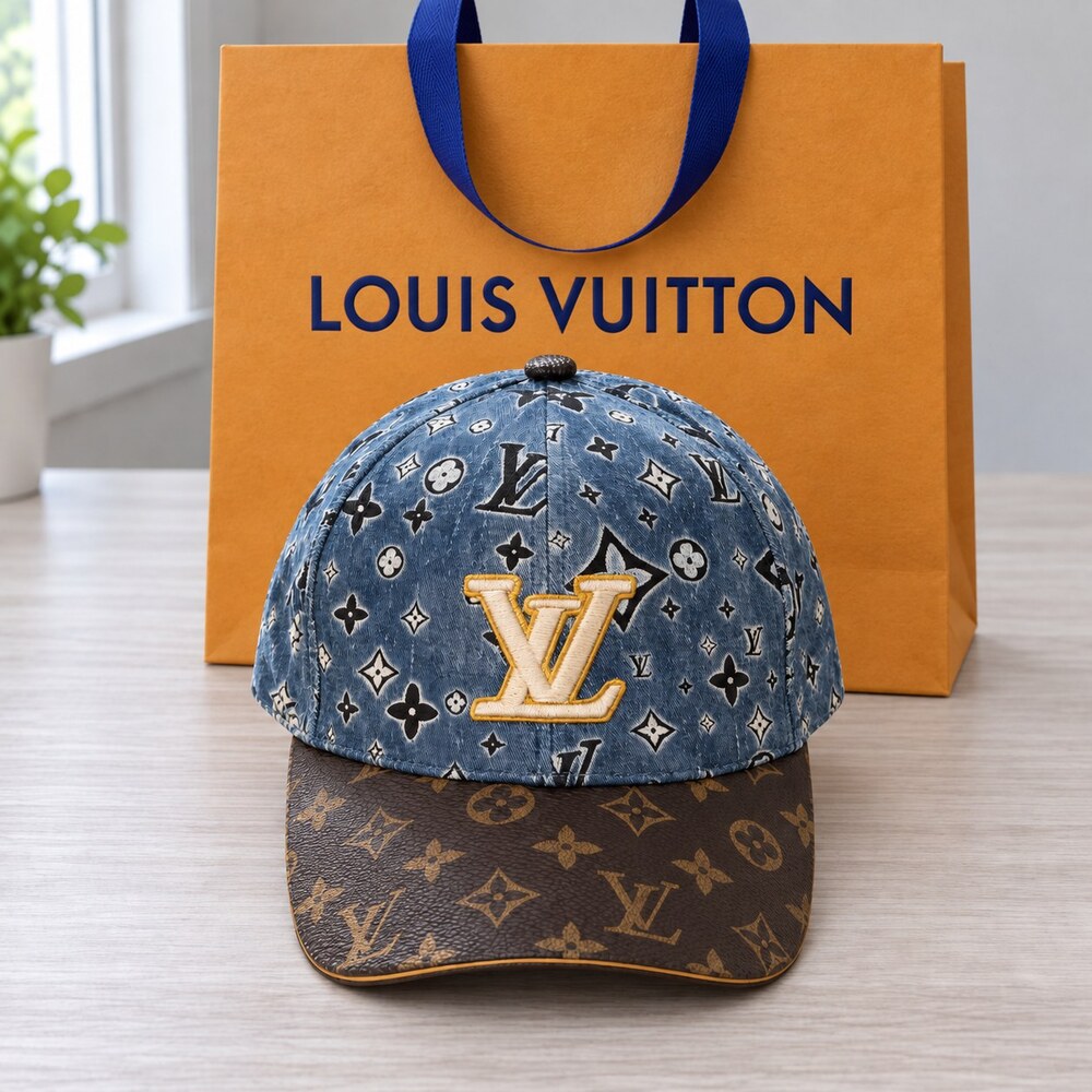 Louis Vuitton Blue Brown Monogram Cap
